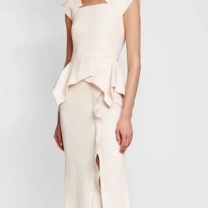 Roland Mouret “Sawleigh” blush pink peplum dress size 0/2